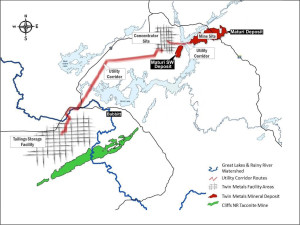 Twin Metals map